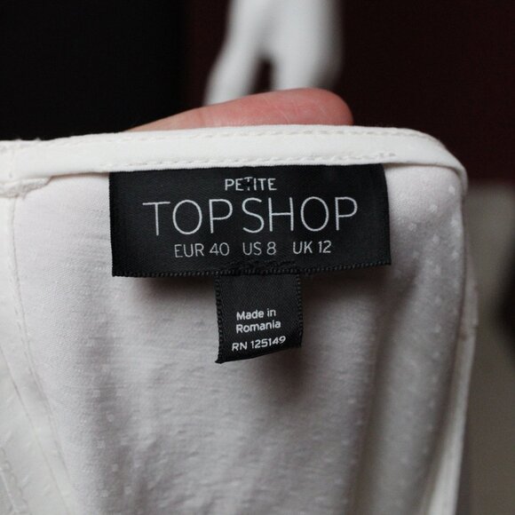 Topshop Petite White Long Sleeve Blouse - Picture 10 of 12